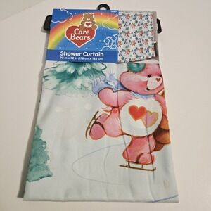 Care Bears Christmas Holiday Fabric Shower Curtain NWT 70x72